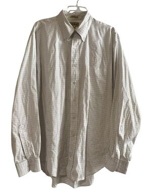 Vintage L.L.Bean Grid Check Button-Up Shirt 17.5 x 36